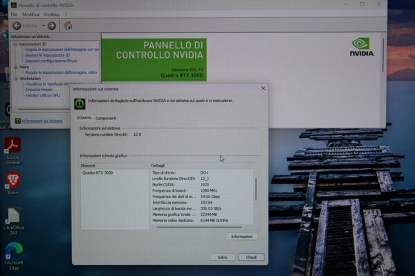 vista scheda tecnica grafica dedicata Nvidia Quadro RTX 3000 Dell Precision 7750 ricondizionato